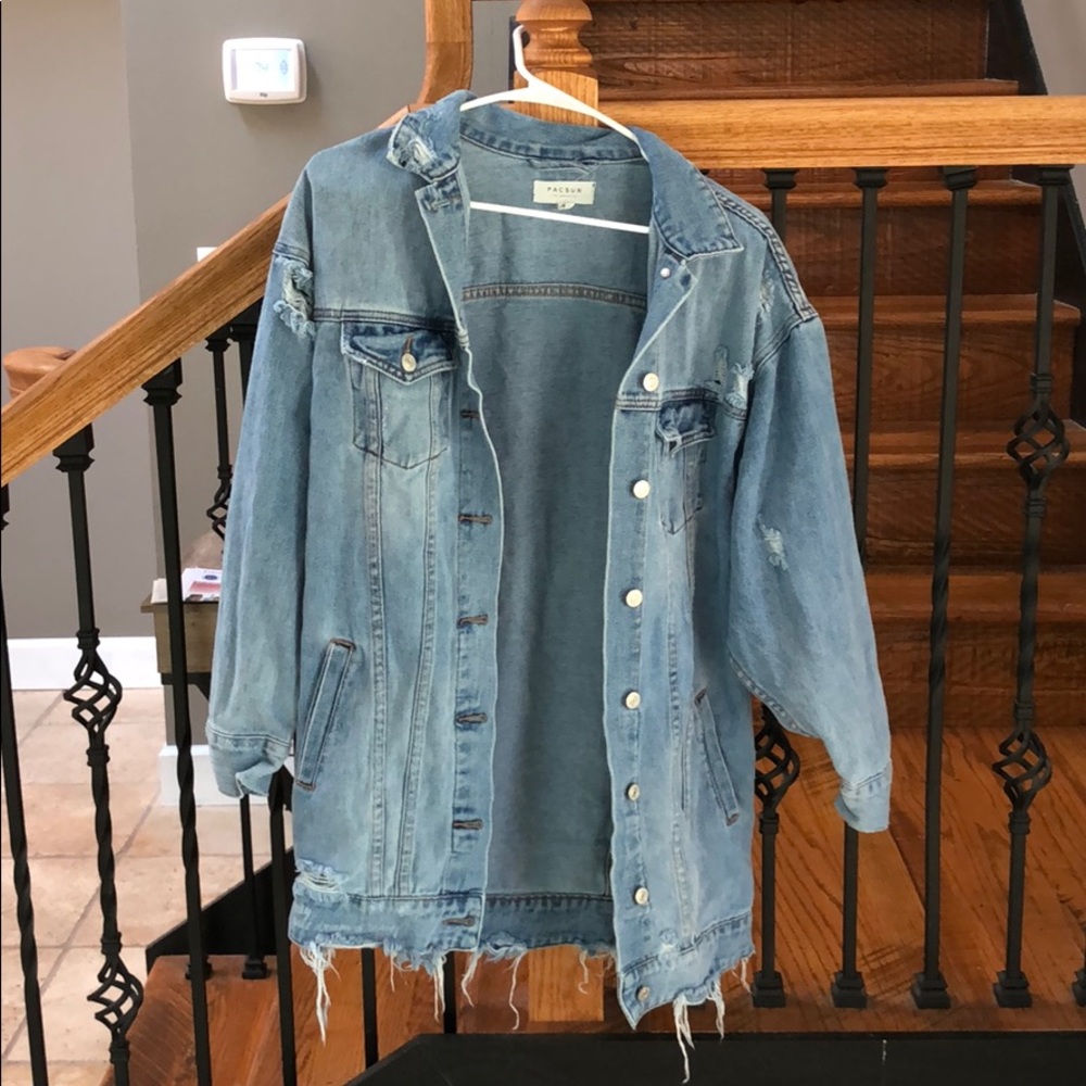 Oversized Distressed Denim Jacket